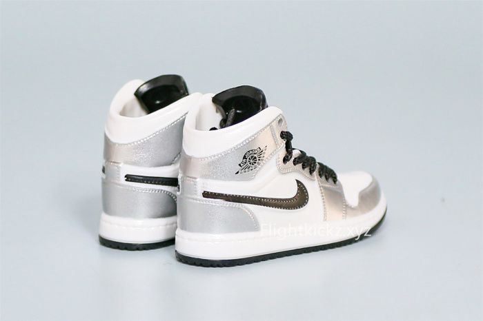 Mini Sneaker Air Jordan 1  'White/Silver'  3D keychain