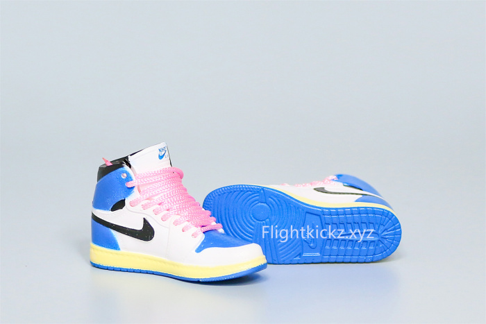 Mini Sneaker Fragment x Air Jordan 1 High Pink Laces 3D keychain
