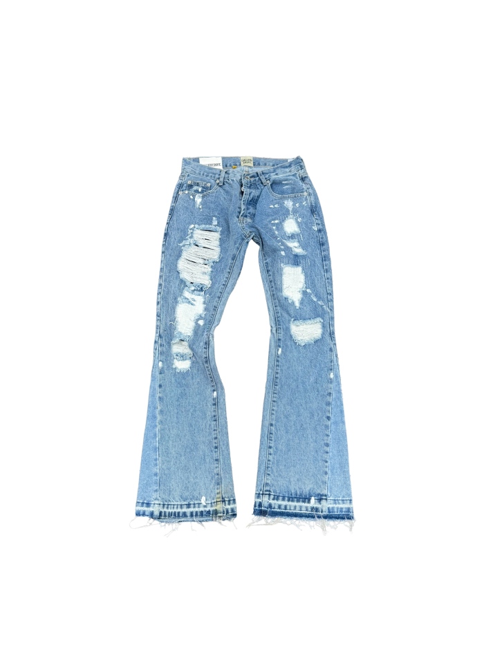 GALLERY.DEPT Distressed Patchwork Flared Jeans