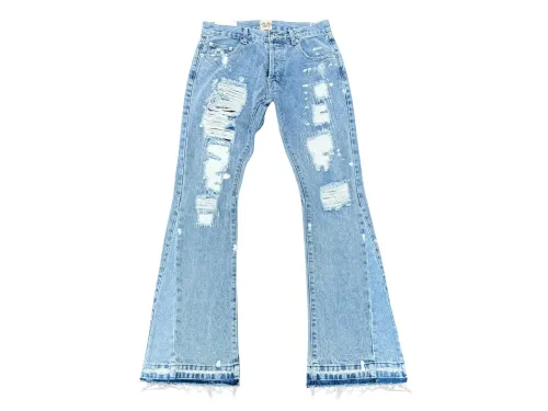 GALLERY.DEPT Distressed Patchwork Flared Jeans
