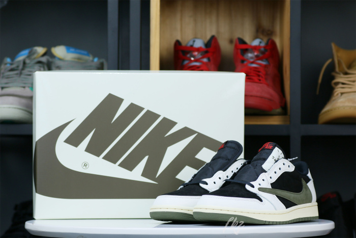 US Warehouse: Travis Scott x Air Jordan 1 Low OG SP WMNS Olive （A1）