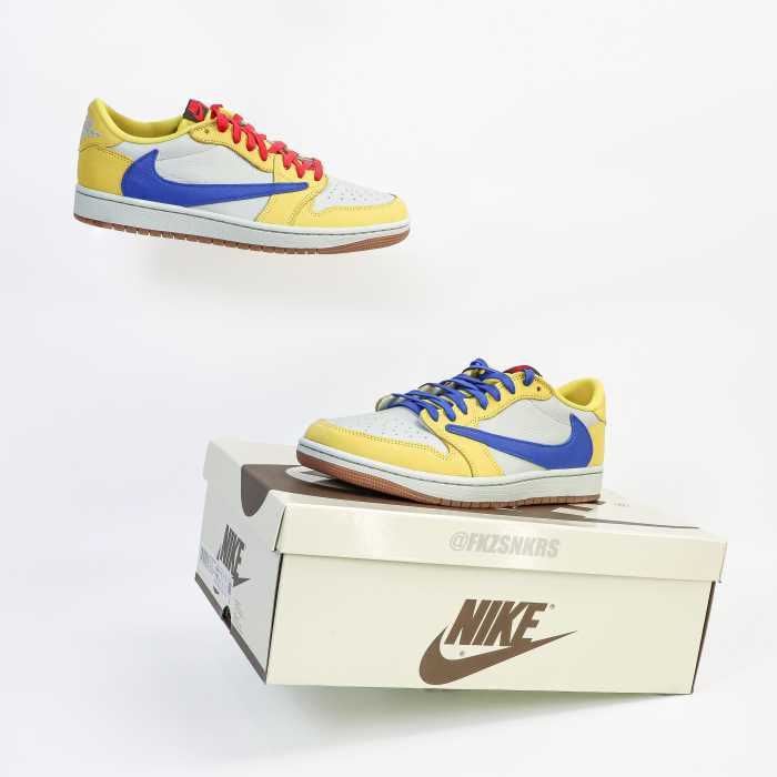 US Warehouse:Travis Scott x Air Jordan 1 Retro Low OG SP “Elkins/Canary Yellow”（A1）