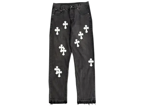 Chrome Hearts White Crosses Pants
