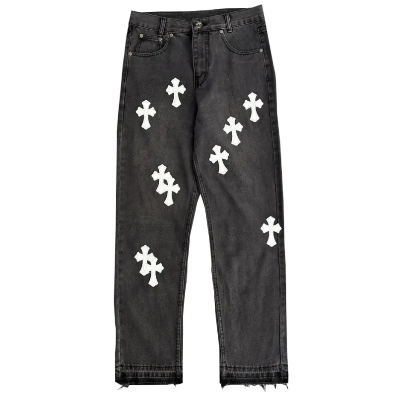Chrome Hearts White Crosses Pants