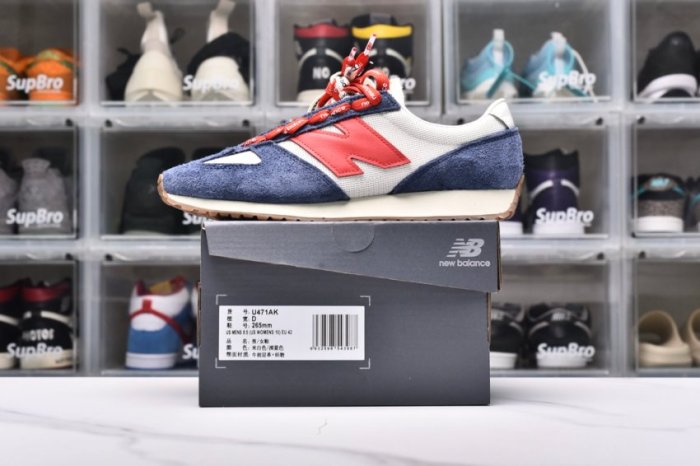 New Balance 471 Navy Linen True Red