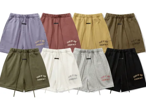 FOG Essentials 2025 Flocked Arch Letter Casual Loose Shorts