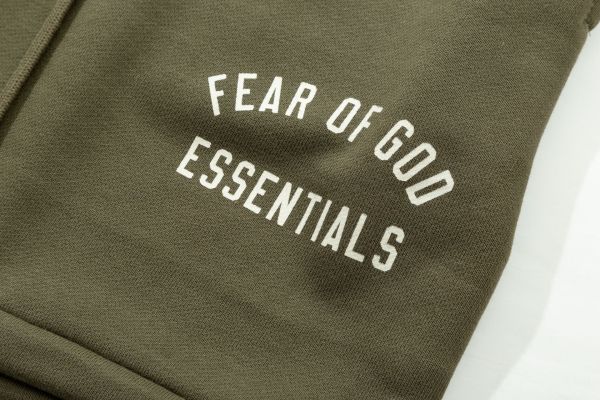 FOG Essentials 2025 Flocked Arch Letter Casual Loose Shorts