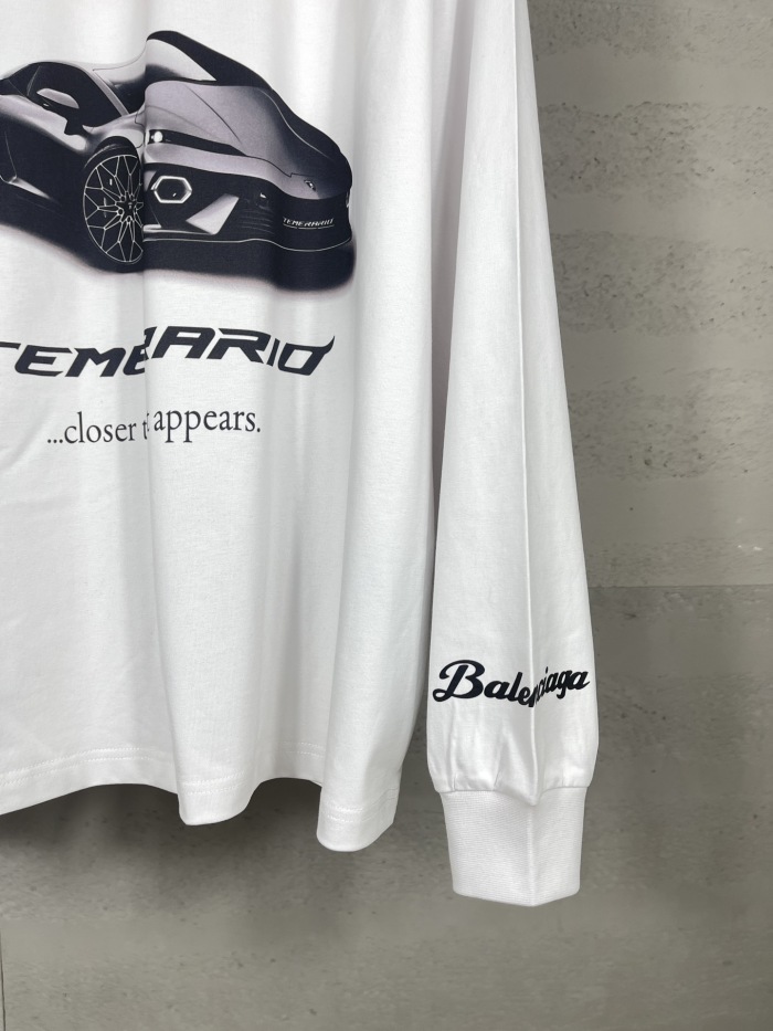 Balanciag@  Lamborghini  Long Sleeves Tee 2025