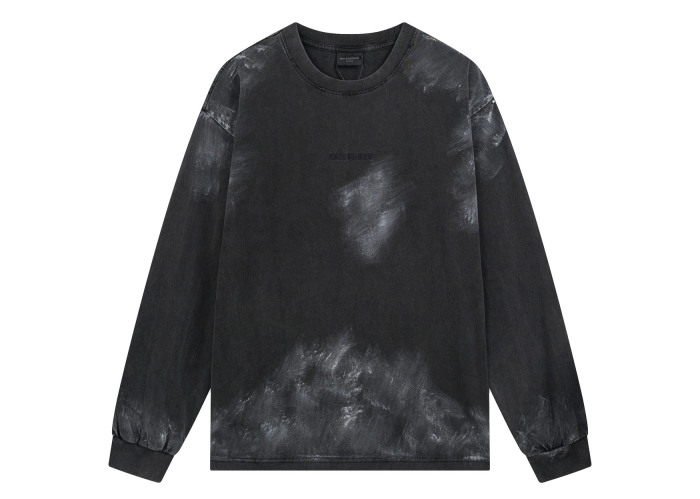 Balanciag@ Graffiti distressed long-sleeve shirt. 2025