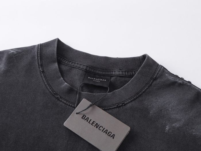 Balanciag@ Graffiti distressed long-sleeve shirt. 2025