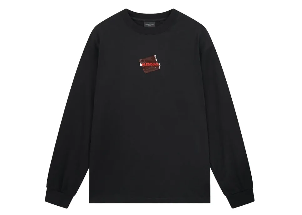 Balanciag@ Tape Logo long-sleeve shirt. 2025