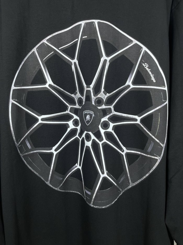 Balanciag@  Lamborghini  Long Sleeves Tee 2025