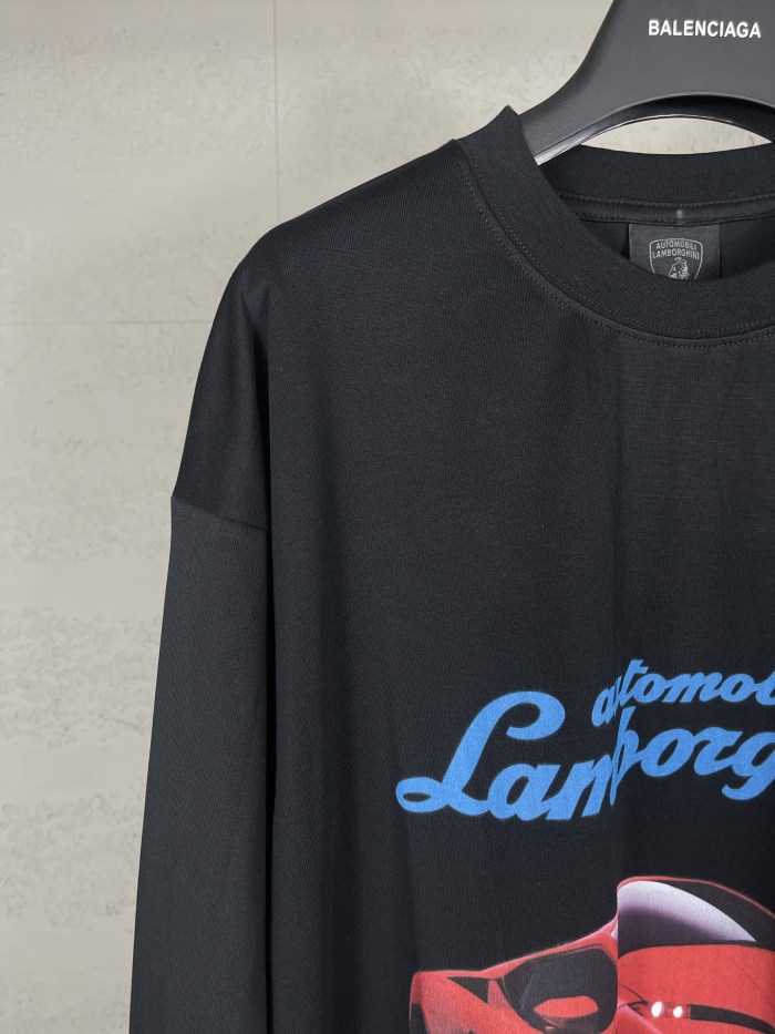 Balanciag@  Lamborghini  Long Sleeves Tee 2025