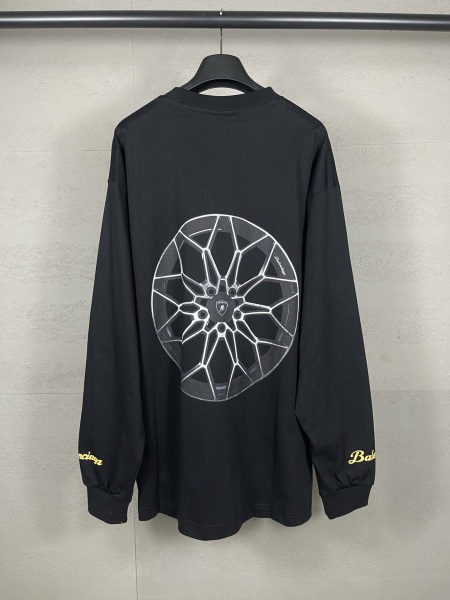 Balanciag@  Lamborghini  Long Sleeves Tee 2025