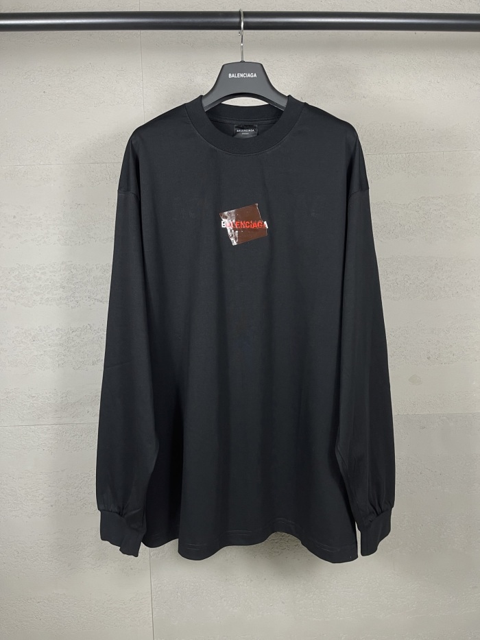 Balanciag@ Tape Logo long-sleeve shirt. 2025