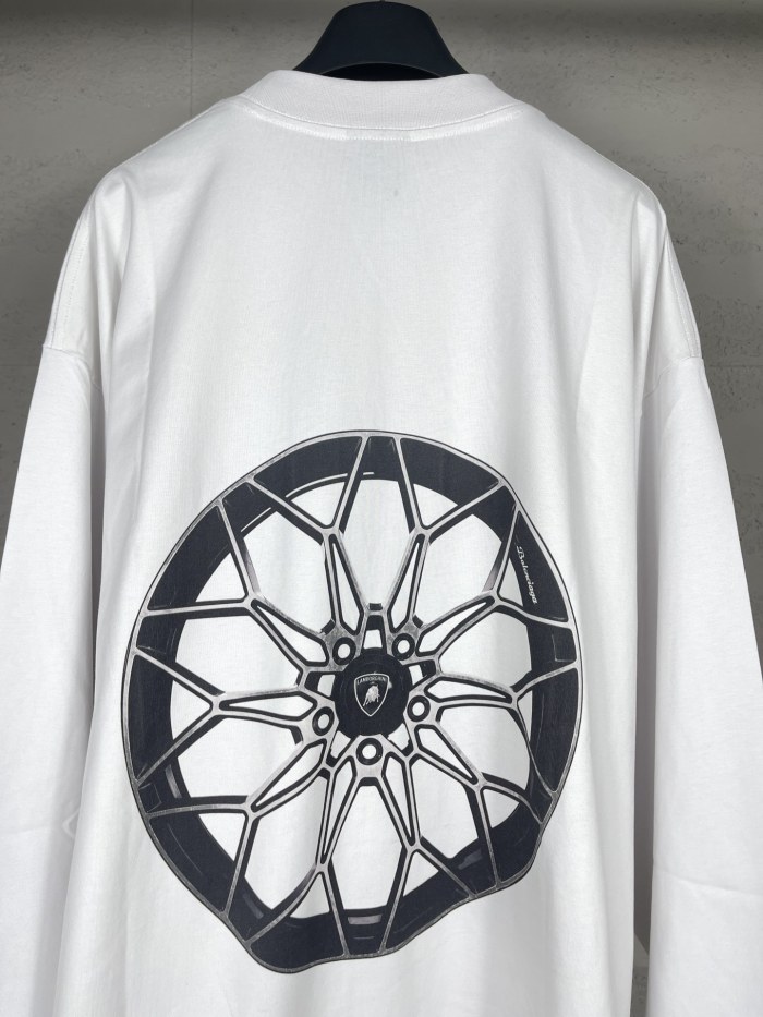 Balanciag@  Lamborghini  Long Sleeves Tee 2025