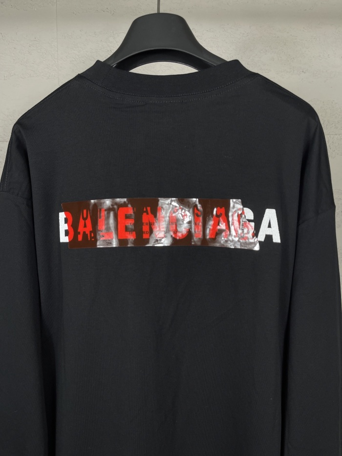 Balanciag@ Tape Logo long-sleeve shirt. 2025