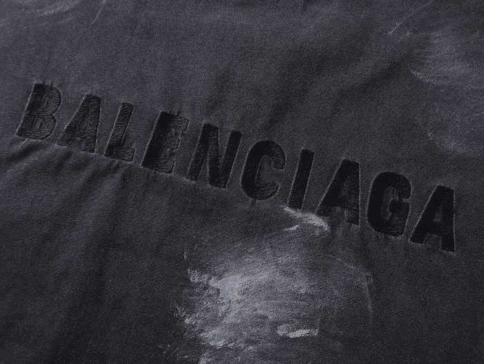 Balanciag@ Graffiti distressed long-sleeve shirt. 2025