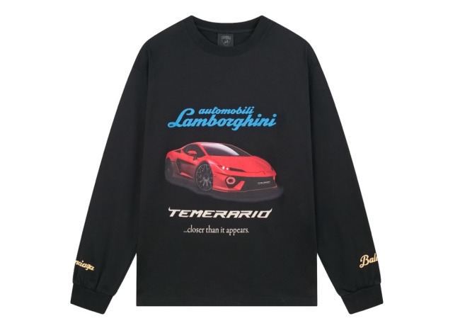 Balanciag@ Lamborghini Long Sleeves Tee 2025