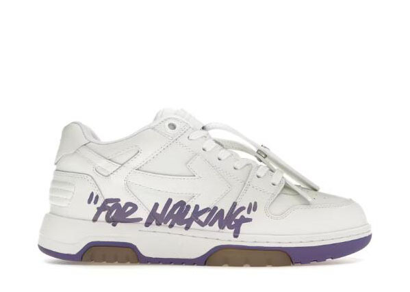 Off-White Out Of Office OOO  For Walking  Low Tops White Lilac