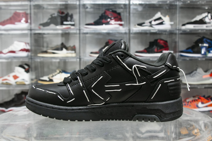 Off-White Out Of Office OOO Low Tops Sartorial Stitching Black Black