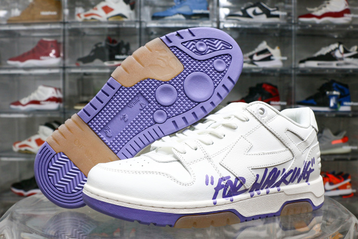 Off-White Out Of Office OOO  For Walking  Low Tops White Lilac