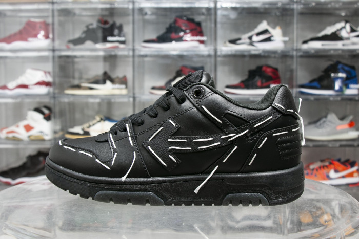 Off-White Out Of Office OOO Low Tops Sartorial Stitching Black Black