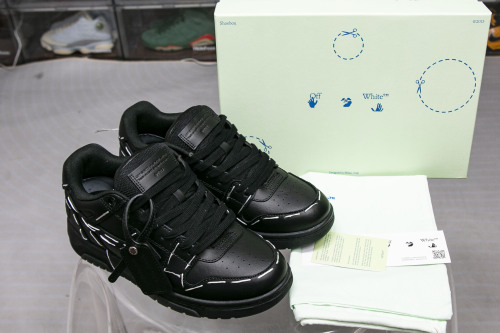 Off-White Out Of Office OOO Low Tops Sartorial Stitching Black Black