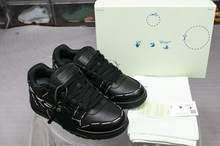 Off-White Out Of Office OOO Low Tops Sartorial Stitching Black Black