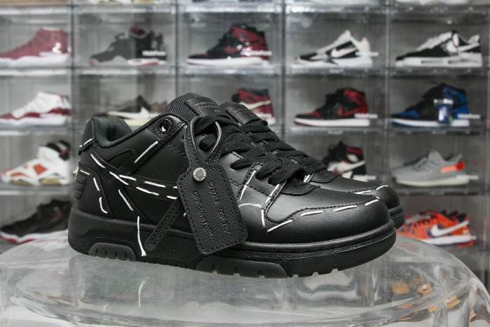 Off-White Out Of Office OOO Low Tops Sartorial Stitching Black Black