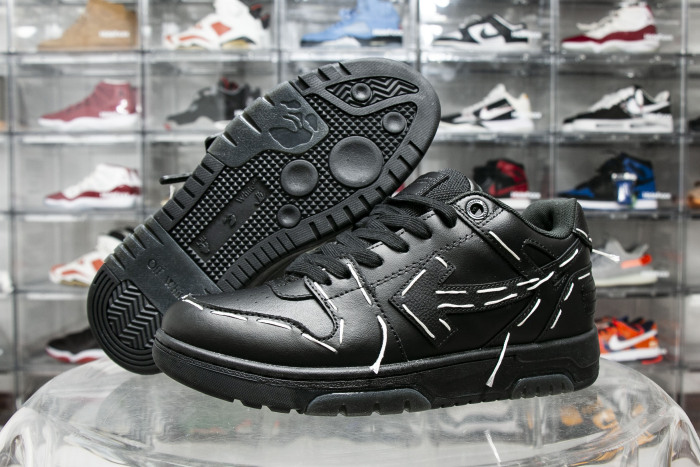 Off-White Out Of Office OOO Low Tops Sartorial Stitching Black Black