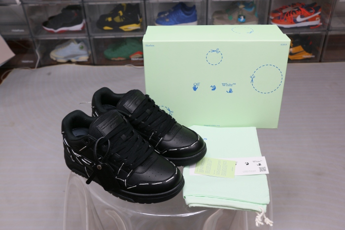 Off-White Out Of Office OOO Low Tops Sartorial Stitching Black Black