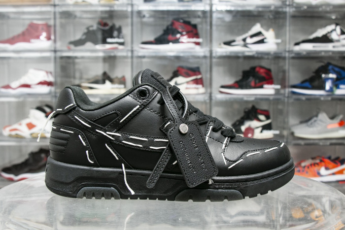 Off-White Out Of Office OOO Low Tops Sartorial Stitching Black Black