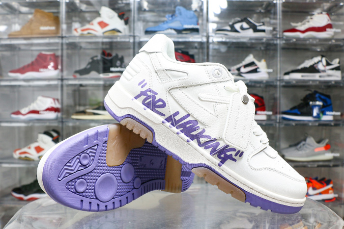 Off-White Out Of Office OOO  For Walking  Low Tops White Lilac