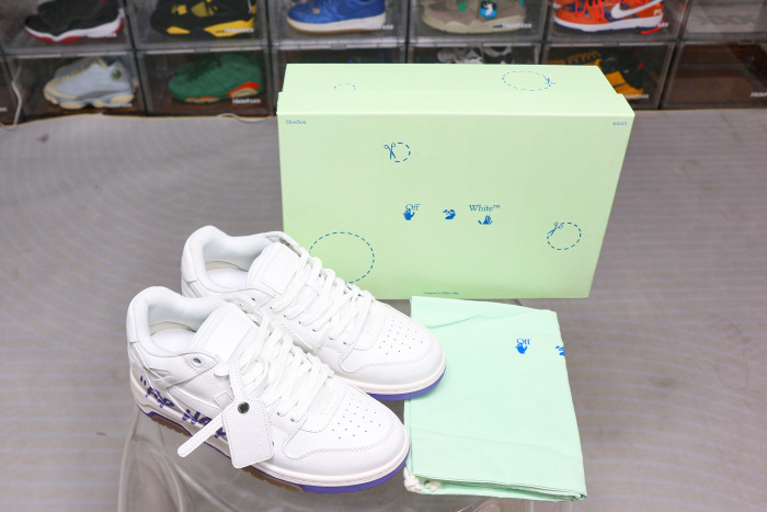 Off-White Out Of Office OOO  For Walking  Low Tops White Lilac