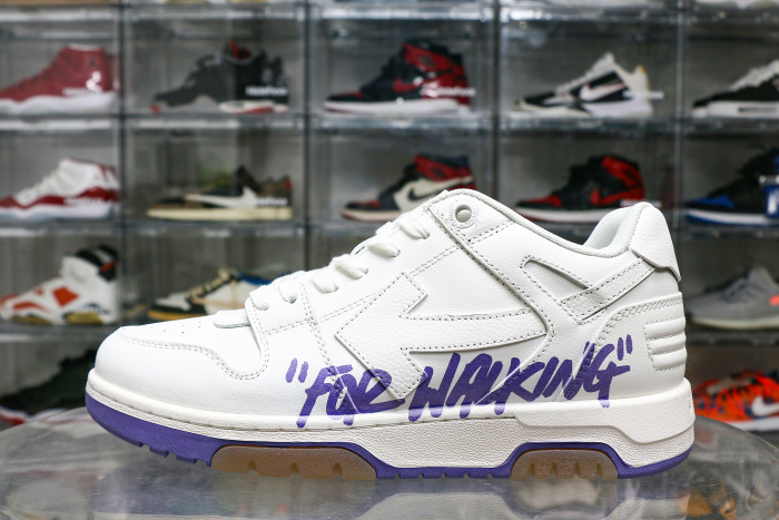 Off-White Out Of Office OOO  For Walking  Low Tops White Lilac