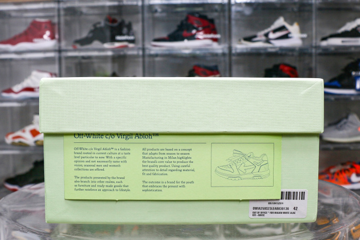 Off-White Out Of Office OOO  For Walking  Low Tops White Lilac