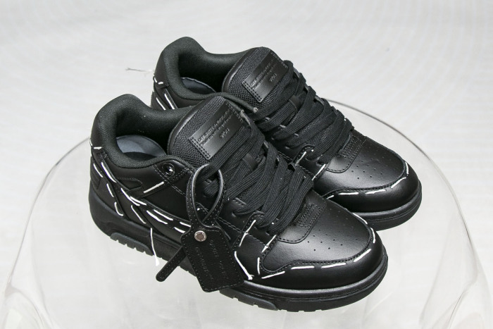 Off-White Out Of Office OOO Low Tops Sartorial Stitching Black Black