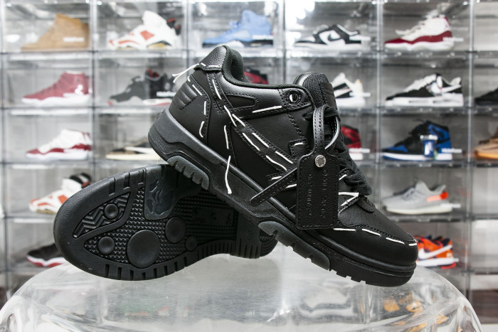Off-White Out Of Office OOO Low Tops Sartorial Stitching Black Black