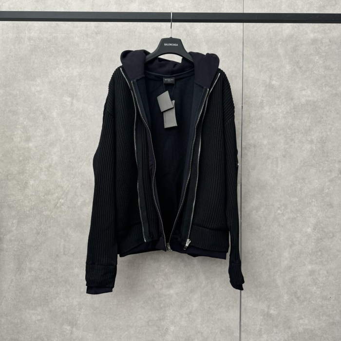 Balenciag@ Men's Zip Up Cardigan