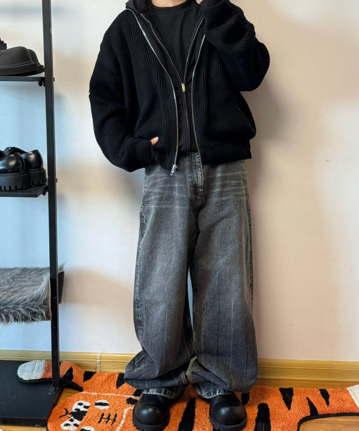 Balenciag@ Men's Zip Up Cardigan