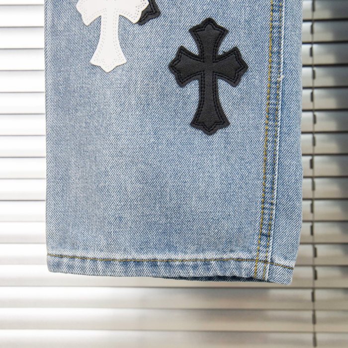 Chrome Hearts Black White Croesses Jeans