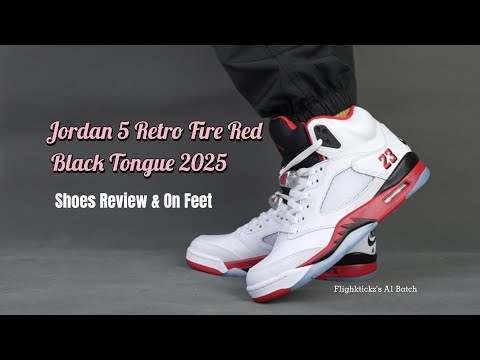 Air Jordan 5 Fire Red Black Tongue 2025 （A1）