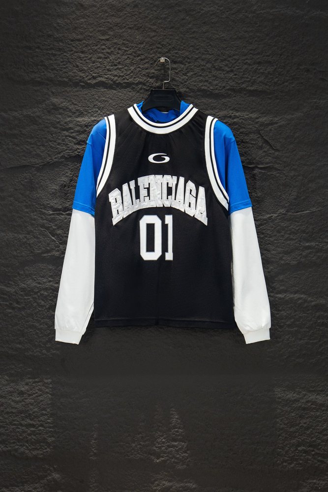 Balanciag@ Layered Spliced Jersey