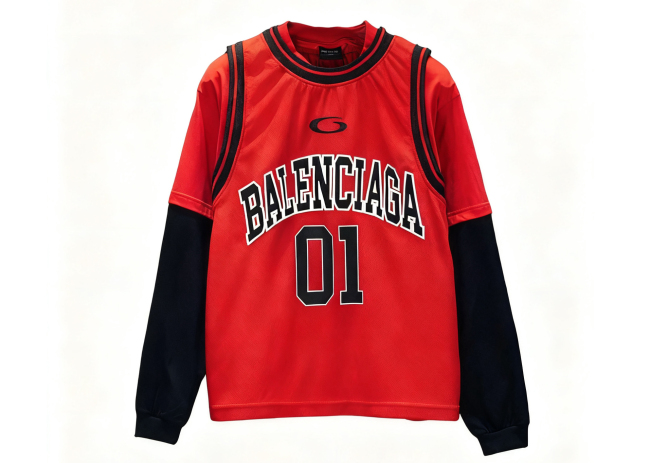 Balanciag@ Layered Spliced Jersey