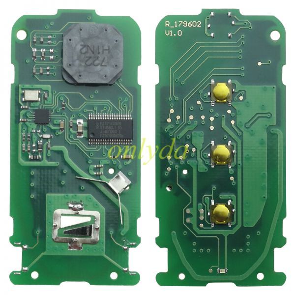 Mitsubishi 3 button Keyless smart remote key  433.92MHz FSK NCF2951X / HITAG 3 / 47 CHIP FCC ID: GHR-M004  Board No: GHR-M003