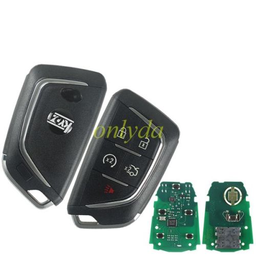For Cadillac model 4+1 button KYDZ universal remote key pcf7942 HITAG2 46 chip 433mhz