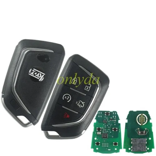 For Cadillac model 4+1 button KYDZ universal remote key pcf7942 HITAG2 46 chip 433mhz