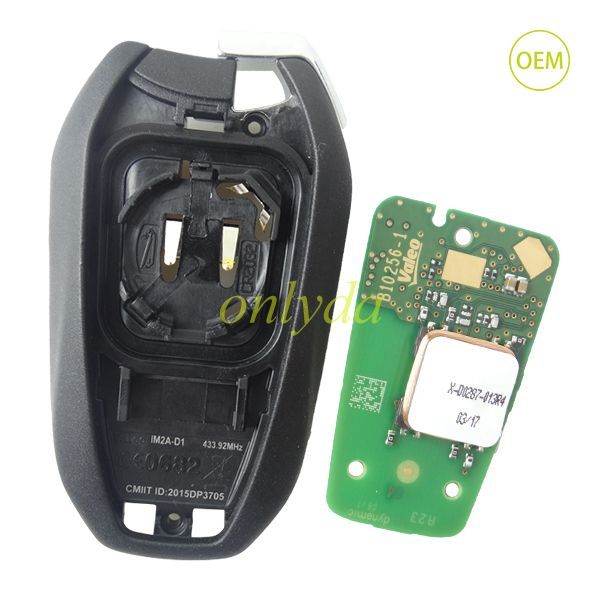 original Peugeot smart  remote key with 434mhz HITAG AES（4Achip) IM2A