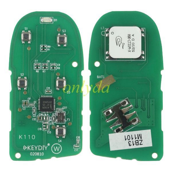 Ford model KEYDIY Remote key 4 button ZB13-4 smart key only have PCB for KD-X2 and KD MAX